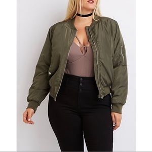 Charlotte Russe Green Bomber Jacket Size 1X